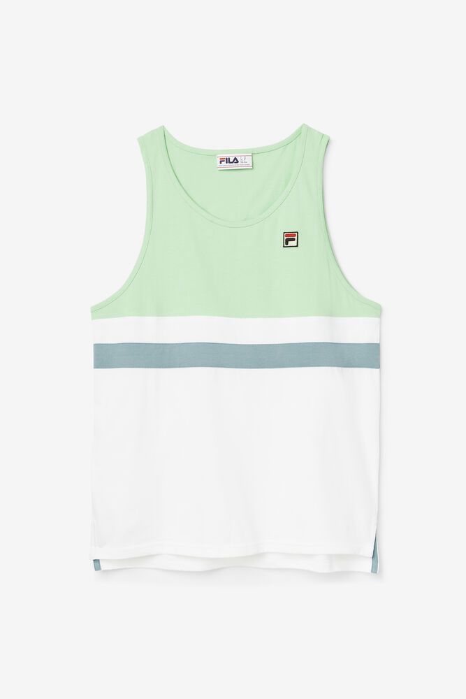 Fila Stoke Tank White T-Shirt Mens - NZ 29358-CWDH